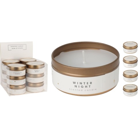 CANDELA IN LATTA BIANCA 6X3CM